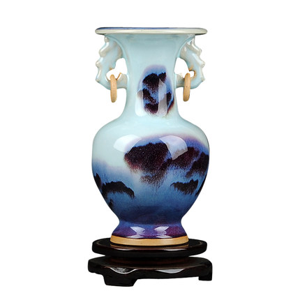 Jun Porcelain Binaural Kiln Changing Vase Jahrriesnge porcelain of vase cna0025