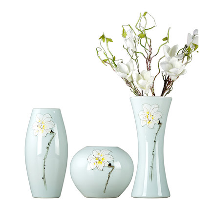 Hand-painted three-piece vase for dried flowers flower vase Jahrriesnge porcelain of three vases set cna0037