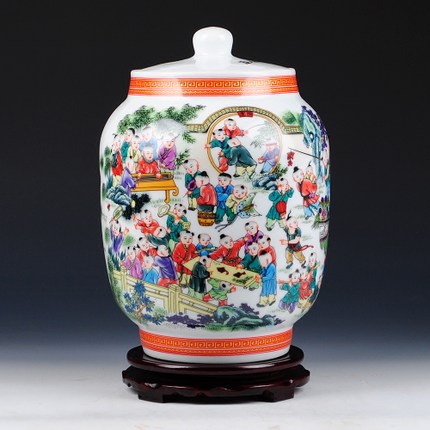 children figure storage jars with lid ceramics decoration crafts Jahrriesnge porcelain of 100 children storage jar cna0039