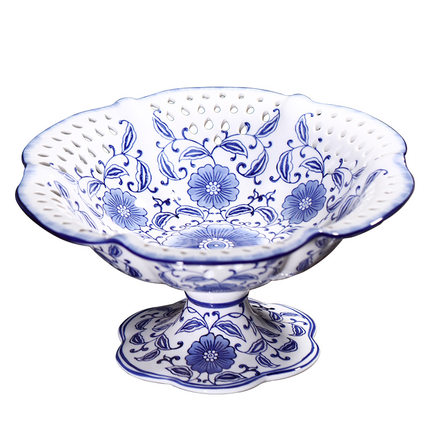 Blue and White Porcelain Fruit Plate Candy Dried Fruit Basket Jahrriesnge porcelain of Fruit plate sugar fruit basket cna0047