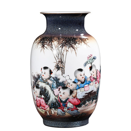 Creative kiln change bamboo forest childlike ceramic vase Jahrriesnge porcelain of children play vase cna0070