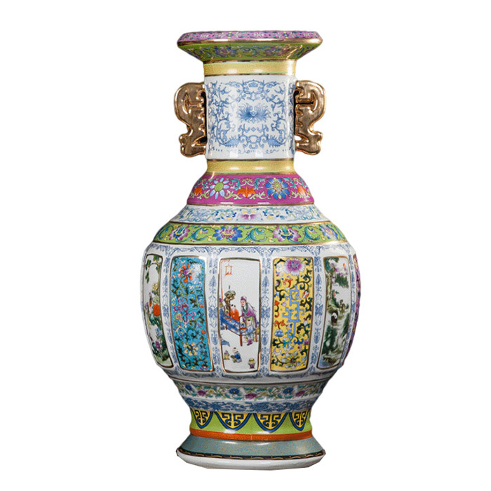 Large chinese qing dynasty yong zheng enamel porcelain vase ornaments Jahrriesnge porcelain of vase cna0076