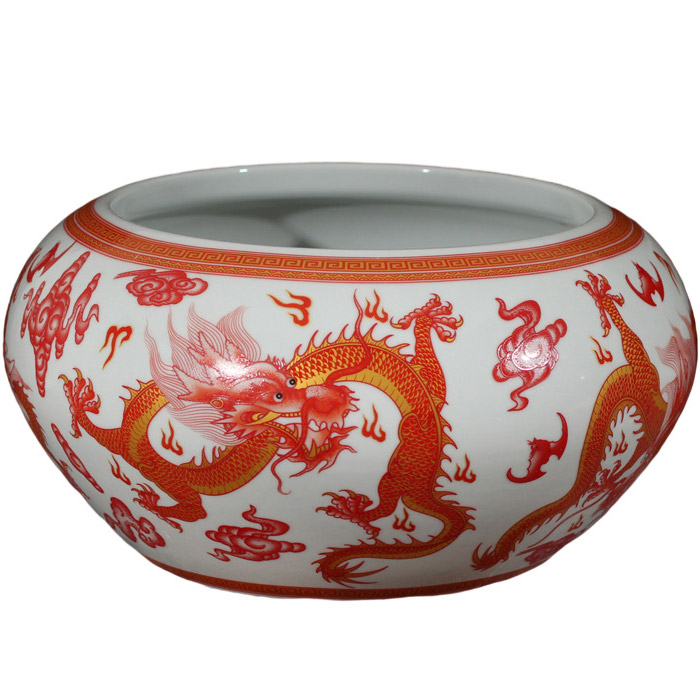 Chinese red dragon pattern ceramic pots and ornament home accessoires Jahrriesnge porcelain of hand painted plum vase cna0090