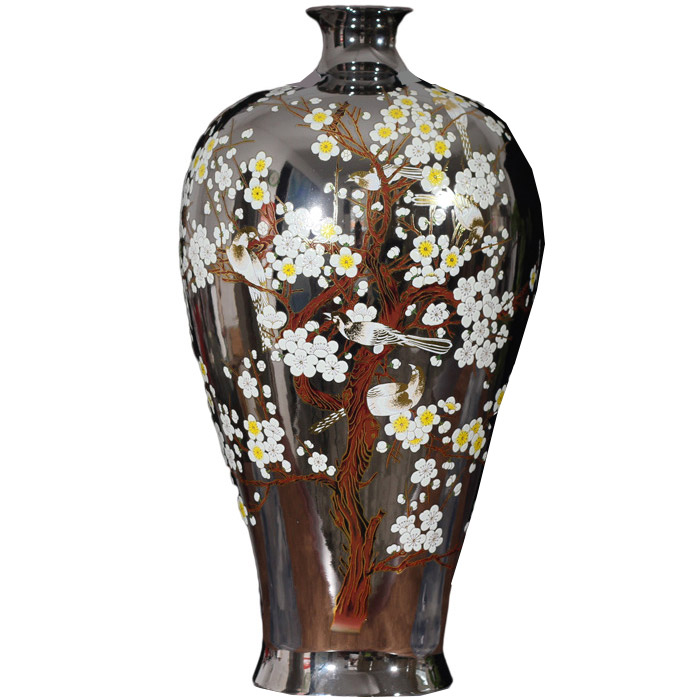 Silver grey mermaid shape pottery ceramic vase ornaments for home Jahrriesnge porcelain of vase cna0115