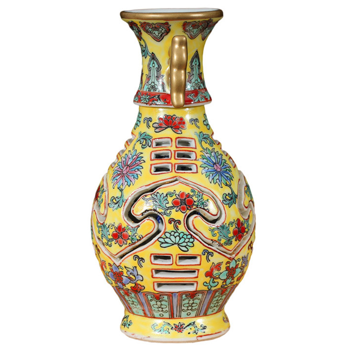 Vintage gossip rotating ceramic vase ornaments for living room Jahrriesnge porcelain of vase cna0132