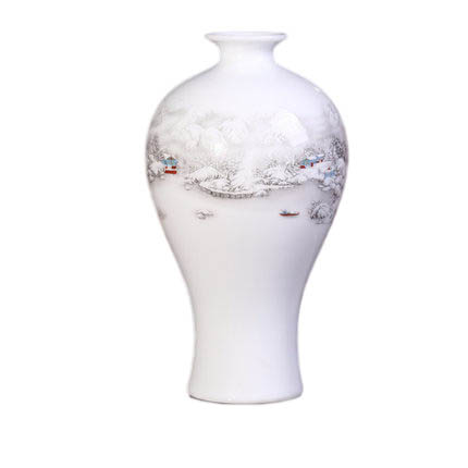 Ceramic snow scene mermaid shape small vase Jahrriesnge porcelain of vase cna0143