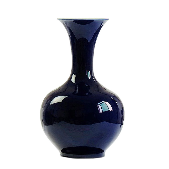 Vintage blue cloisonne trumpet ceramic vase and ornament living room Jahrriesnge porcelain of vase cna0145
