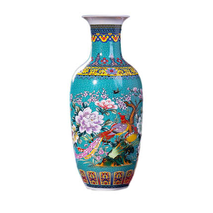 Floor-to-ceiling green background Winter melon shaped ceramic vase Jahrriesnge porcelain of golden vase cna0166