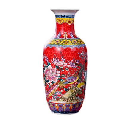 living room decoration winter melon shape ceramic enamel pastel Jahrriesnge porcelain of golden vase cna0169