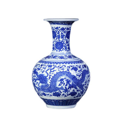 Two dragons play bead ceramic blue and white porcelain vase Jahrriesnge porcelain of white and blue vase cna0253