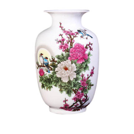 Winter melon shaped moon and birds ceramic small vase Jahrriesnge porcelain of modern stylish simplicity cna0301