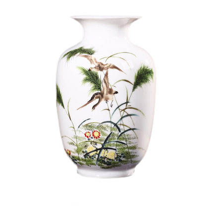 Winter melon shaped birds and flowers ceramic small vase Jahrriesnge porcelain of modern stylish simplicity cna0305