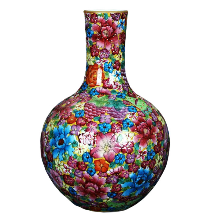 Hand painted enamel celestial chinese ceramic vase for living room Jahrriesnge porcelain of vase cna0327