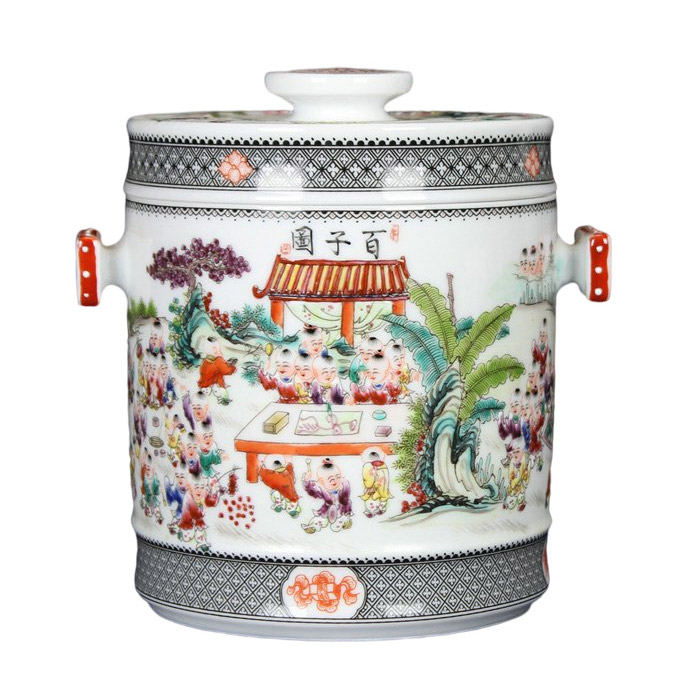Hand painted pastel figure ceramic storage jars glazes accessories Jahrriesnge porcelain of vase cna0329
