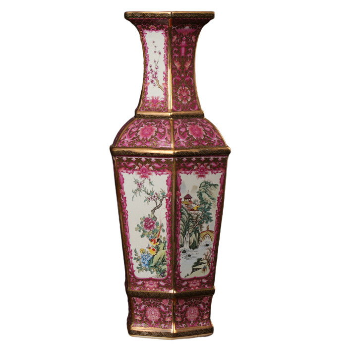 Vintage enamel chinese porcelain vase ornaments with birds and flowers Jahrriesnge porcelain of beauty vase cna0352