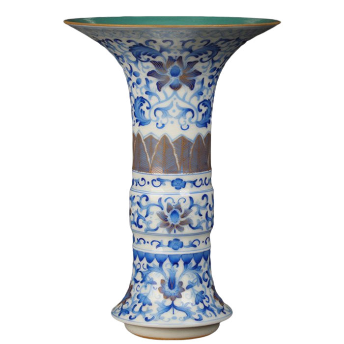 Blue enamel tangled branches ceramic vase ornament for living room Jahrriesnge porcelain of vase cna0359