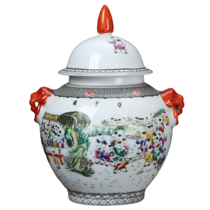 Hand painted pastel figure ceramic storage jars ornaments living room Jahrriesnge porcelain of vase cna0361