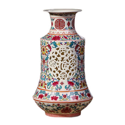 Hollow Pastel Modern Large Mouth Ceramic Vase Flower Arrangement Jahrriesnge porcelain of hollow out vase cna0400