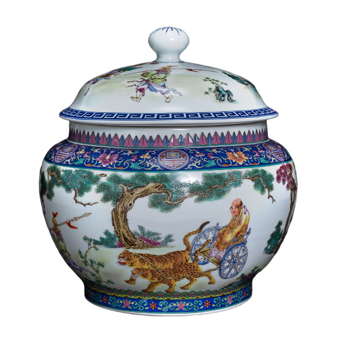 Chinese vintage pastel ceramic tea storage jars and ornaments for home Jahrriesnge porcelain of jar cna0412