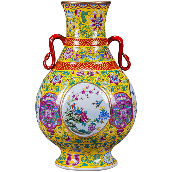 Vintage large amphora vase decoration on coffee table for living room Jahrriesnge porcelain of guan kiln crack glaze vase cna0434