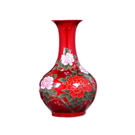 Jingdezhen Red Color Glazed Ceramic Ornamental Vase Flower Arrangement Jahrriesnge porcelain of flowers vase cna0496