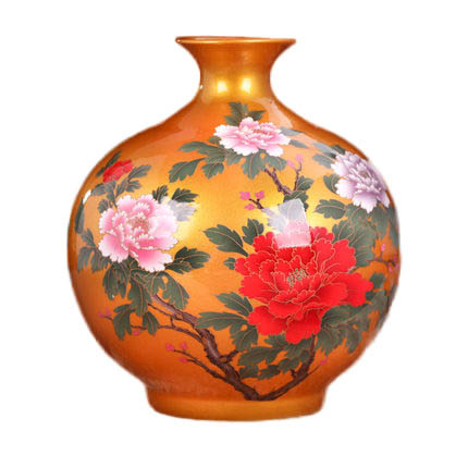 Pomegranate shape golden color glazed ceramic vase flower arrangement Jahrriesnge porcelain of flowers vase cna0506
