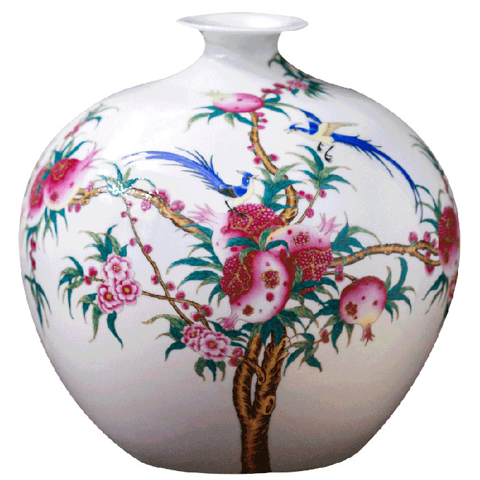 Hand painted retro Chinese ceramic flower vase ornaments living room Jahrriesnge porcelain of vase cna0522