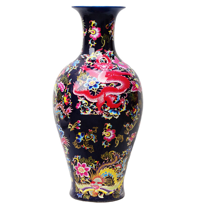 Jingdezhen extra tall dragon and phoenix auspicious ceramic vase Jahrriesnge porcelain of vase cna0524