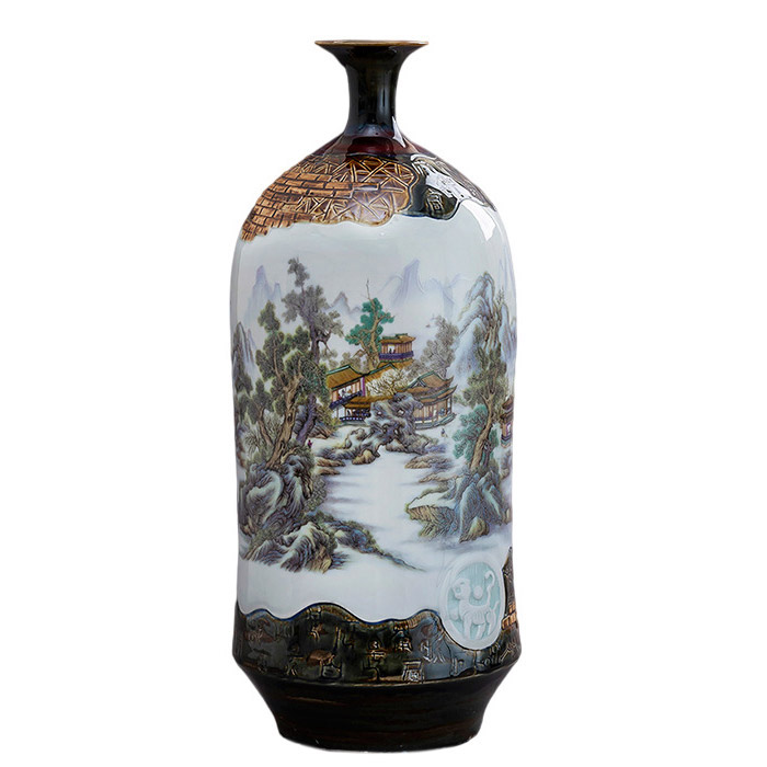 Hand painted pastel kiln change oriental porcelain vase living room Jahrriesnge porcelain of creative kiln change vase cna0529
