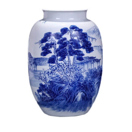 Master hand-painted blue and white porcelain vase countryside scenery Jahrriesnge porcelain of white and blue vase cna0534
