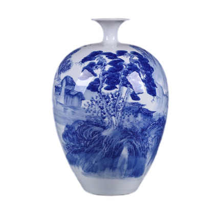 Master hand-painted Radish shape blue and white porcelain vase Jahrriesnge porcelain of white and blue vase cna0539