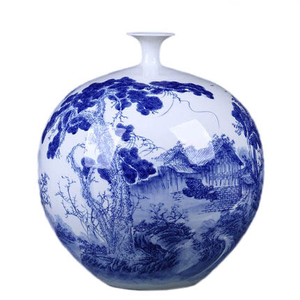 Master hand-painted pomegranate shape blue and white porcelain vase Jahrriesnge porcelain of white and blue vase cna0542
