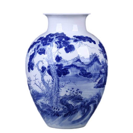 Master hand-painted ancient bell shape blue and white porcelain vase Jahrriesnge porcelain of white and blue vase cna0544