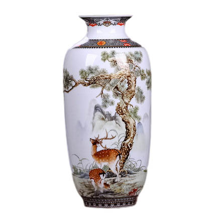 Jingdezhen deers and tree pattern ceramic vase Jahrriesnge porcelain of vase set three pieces cna0575
