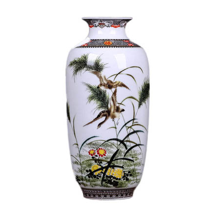 Jingdezhen birds and grass and flowers pattern ceramic vase Jahrriesnge porcelain of vase set three pieces cna0578