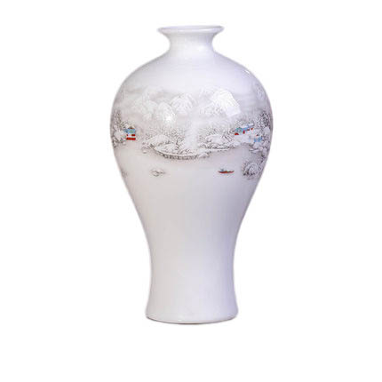 Mermaid shape snow scene ceramic vase Jahrriesnge porcelain of vase cna0635