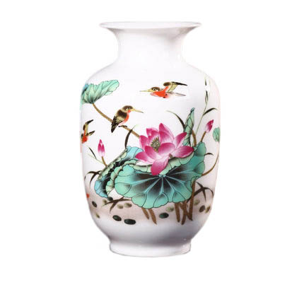 Winter melon shape lotus and birds pattern ceramic vase Jahrriesnge porcelain of vase cna0651