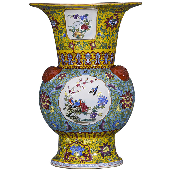Vintage qing dynasty qian long enamel flower drum porcelain vase home Jahrriesnge porcelain of vase cna0677
