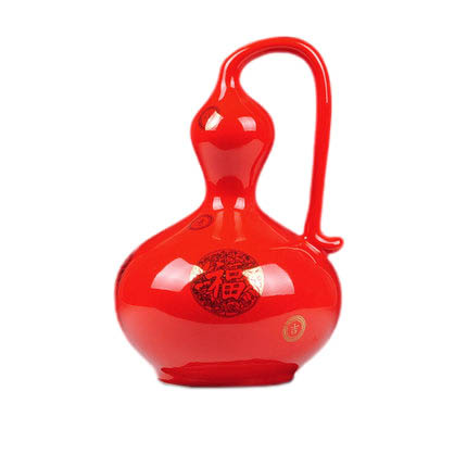 Jingdezhen lucky red ceramic vase with peony pattern Jahrriesnge porcelain of red peony gourd vase cna0689