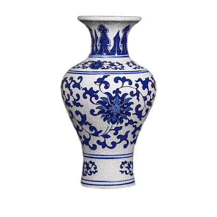 Fishtail shape blue and white cracked glaze ceramic vase Jahrriesnge porcelain of crack glaze vase cna0750