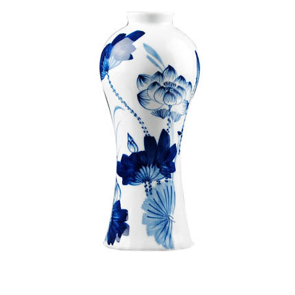 Hand painted creative lotus pattern blue and white ceramic Jahrriesnge porcelain of outline in gold red egg vase cna0756