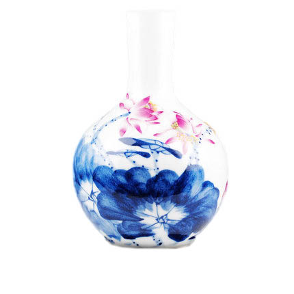 Celebrity master hand-painted lotus celestial shape ceramic vase Jahrriesnge porcelain of hand painted vase cna0769