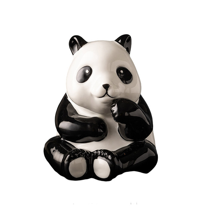 Desktop cute ceramic panda vase made in china Jahrriesnge porcelain of panda vase cna0852