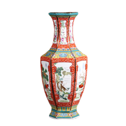 Vintage small animals majolica ceramic vase ornaments outline in gold Jahrriesnge porcelain of outline in gold vase cna0883