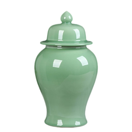 Middle mint glazed green chinese porcelain jar Jahrriesnge porcelain of green binaural vase cna0918