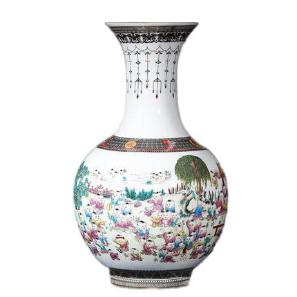 Children pattern Jingdezhen large floor vases for flowers Jahrriesnge porcelain of landscape vase cna0924