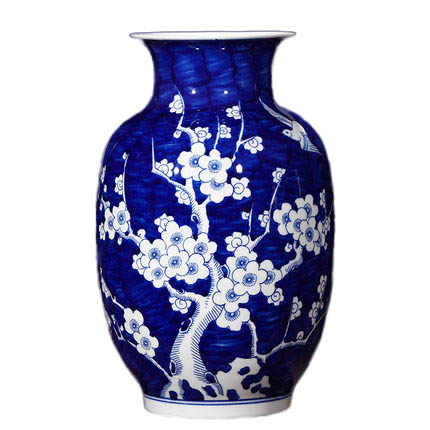 Plum pattern winter melon shape blue and white china ceramic vase Jahrriesnge porcelain of plum blossom vase cna0930