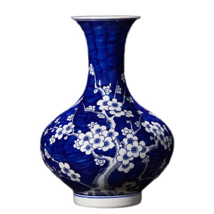 Plum pattern flat belly shape blue and white china ceramic vase Jahrriesnge porcelain of plum blossom vase cna0934