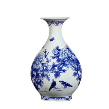 Peony pattern blue and white bone china jar and ornament Jahrriesnge porcelain of peony bone china vase cna0940