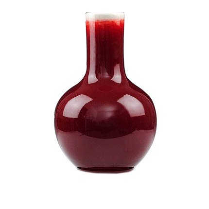 Decorative small celestial sphere shape red ice cracked glaze vase Jahrriesnge porcelain of crack glaze red vase cna0943